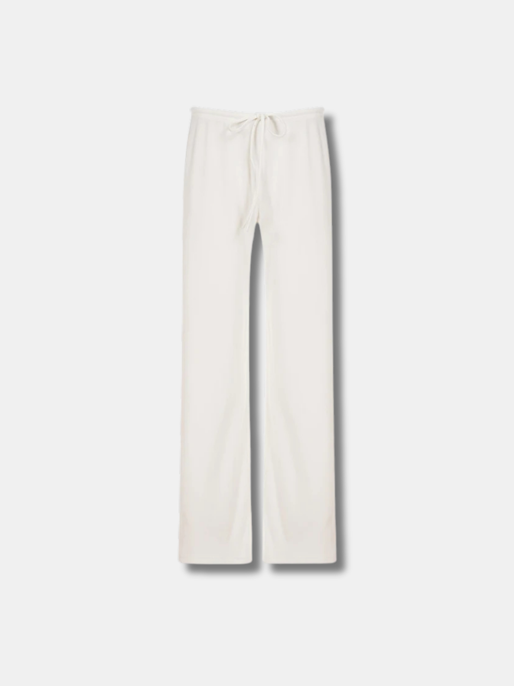 RIBBED DRAWSTRING WIDE LEG PANTS