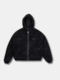 PATCHWORK DENIM HOODED JACKET