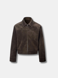 WASHED SUEDE HARRINGTON JACKET