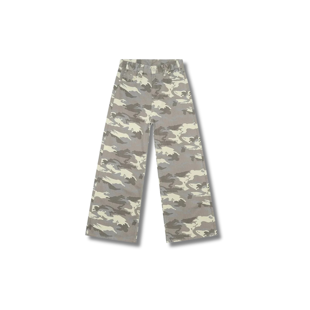 GHOST CAMO WIDE LEG PANTS