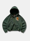 TIGER EMBROIDERED ZIP HOODIE