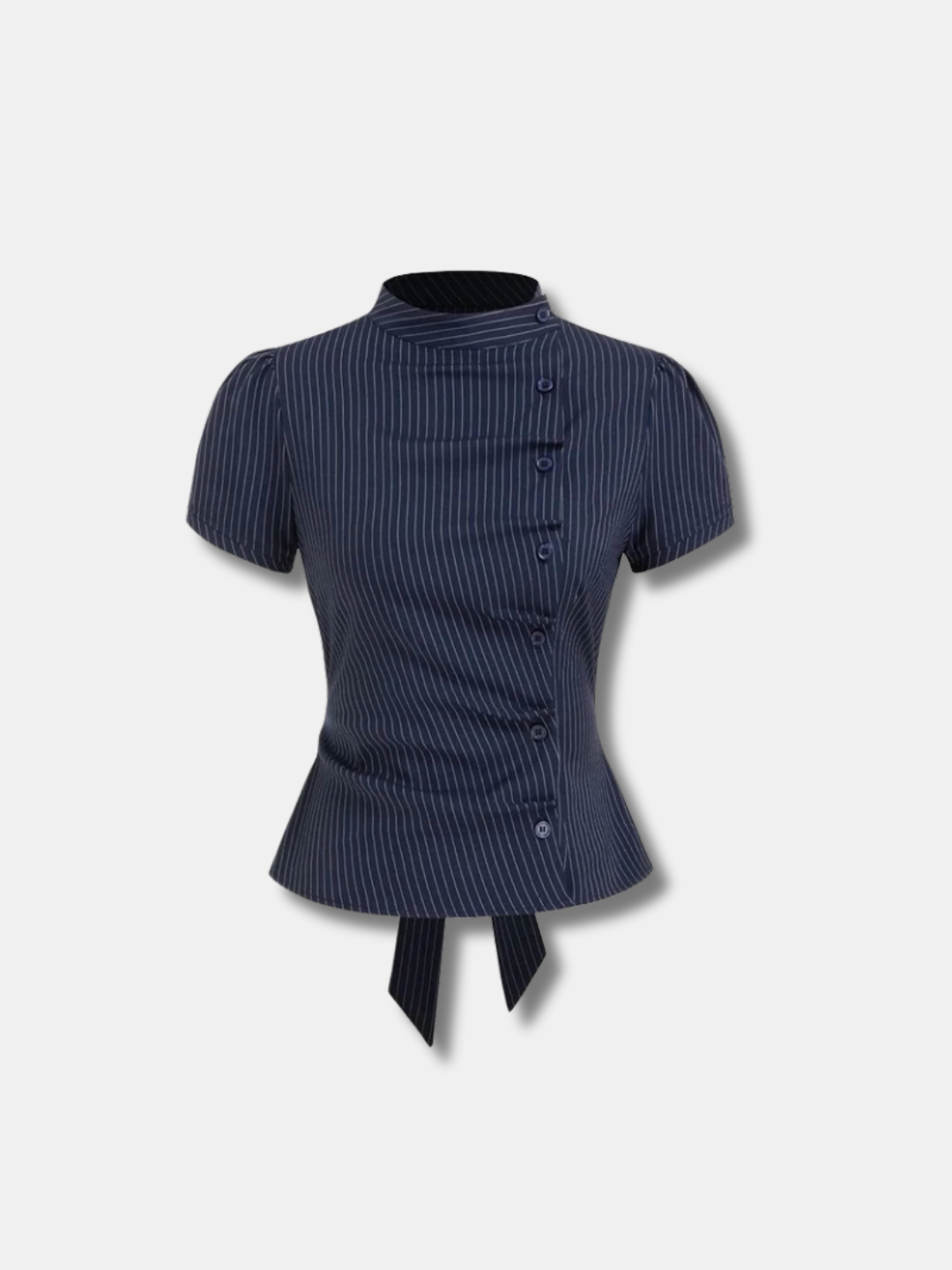 PINSTRIPE TIE-HEM TOP