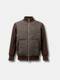 SUEDE PUFFER KNIT JACKET