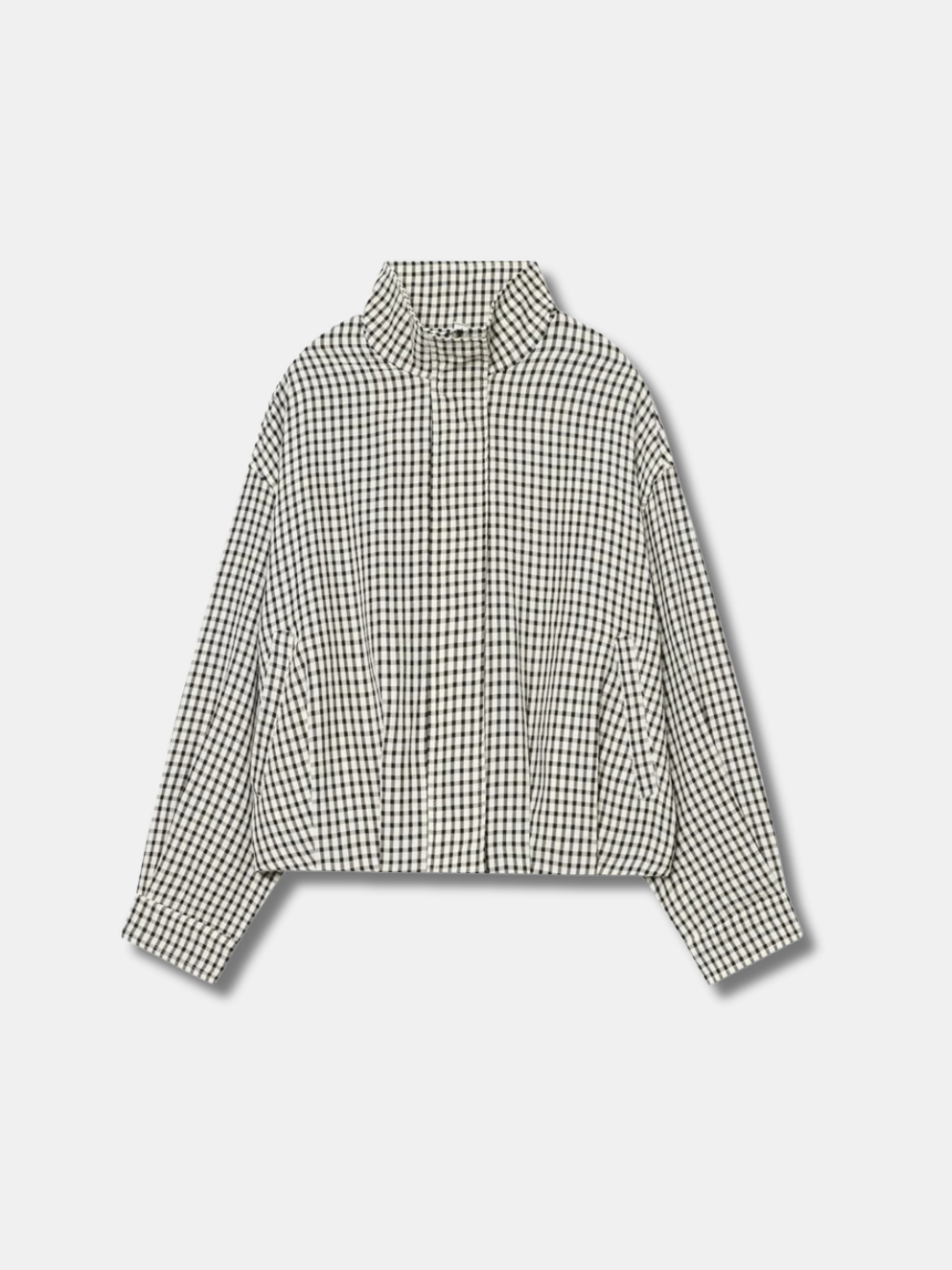 OVERSIZED GINGHAM CROP JACKET