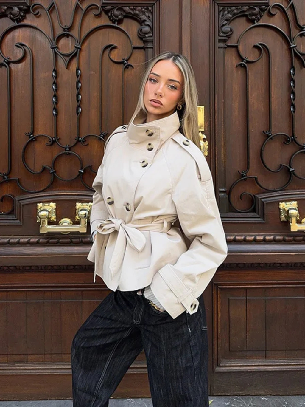 LANA CROPPED TRENCH JACKET