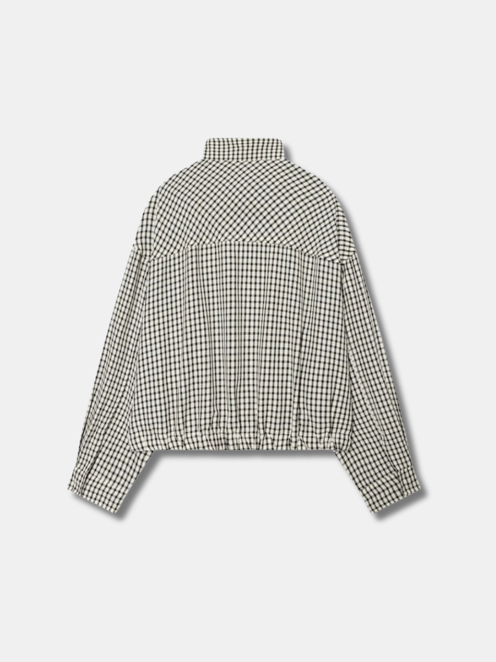 OVERSIZED GINGHAM CROP JACKET