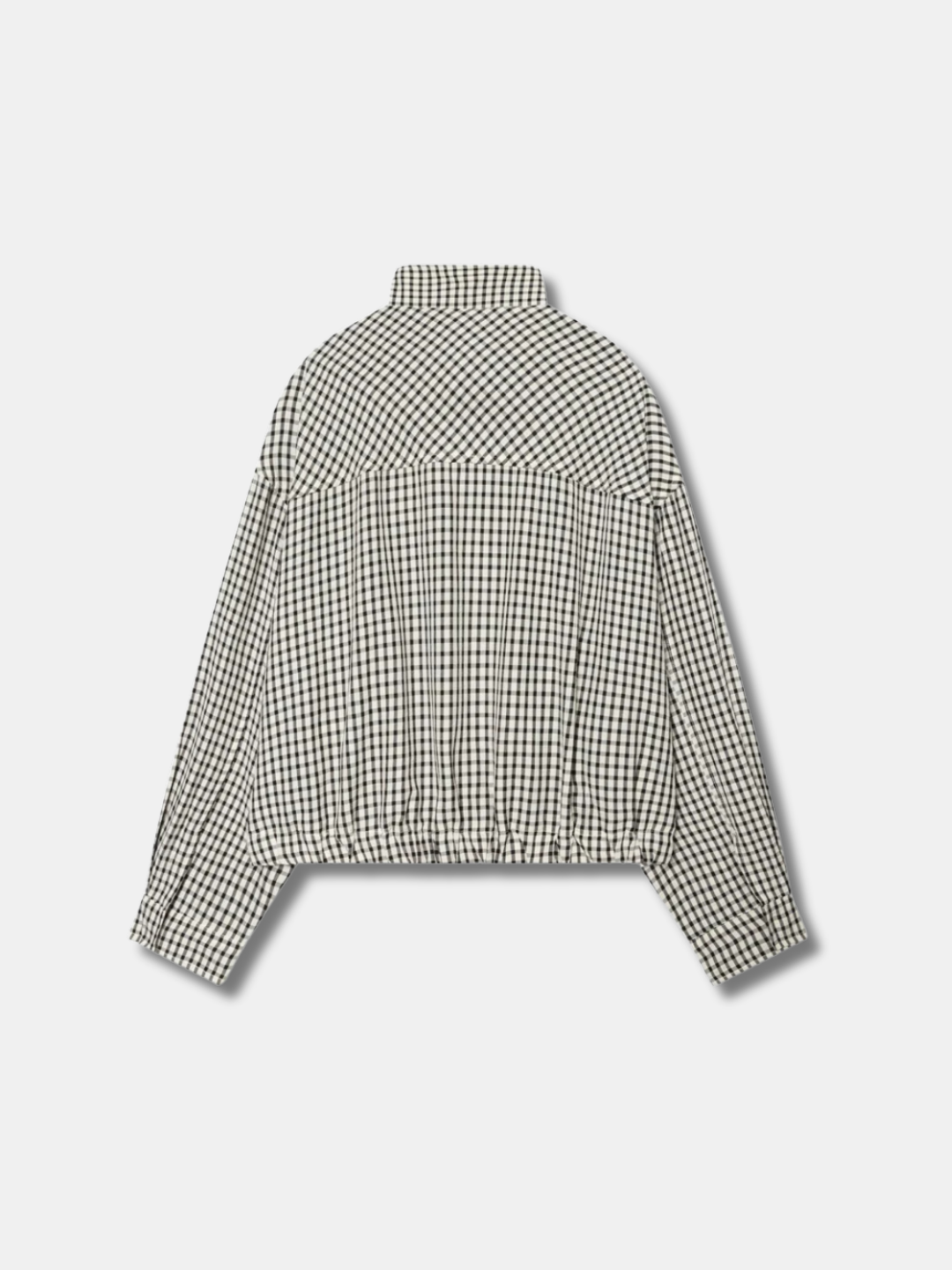 OVERSIZED GINGHAM CROP JACKET