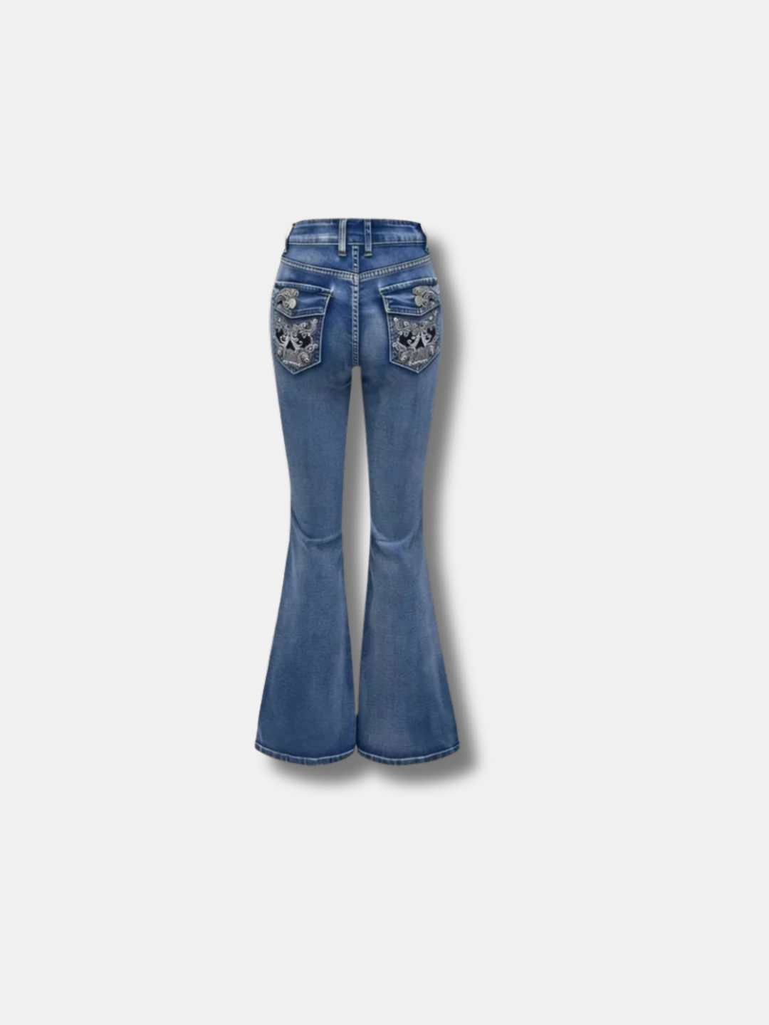 MM EMBROIDERY FLARE JEANS