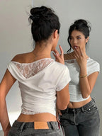 LUNA LACE SHOULDER TOP
