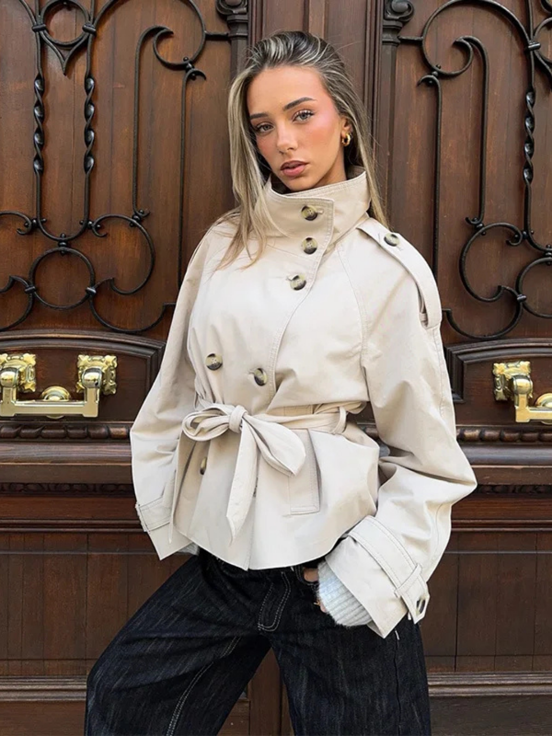 LANA CROPPED TRENCH JACKET