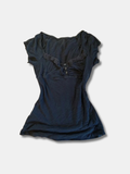LACE TRIM HENLEY TOP