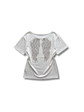 RHINESTONE WINGS BACK TEE