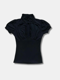 LANA RUFFLE NECK PUFF SLEEVE TOP