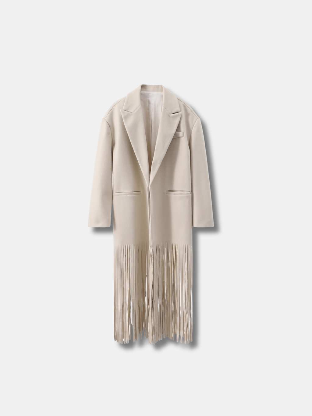 FRINGE HEM LONGLINE COAT