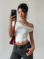 LUNA LACE SHOULDER TOP