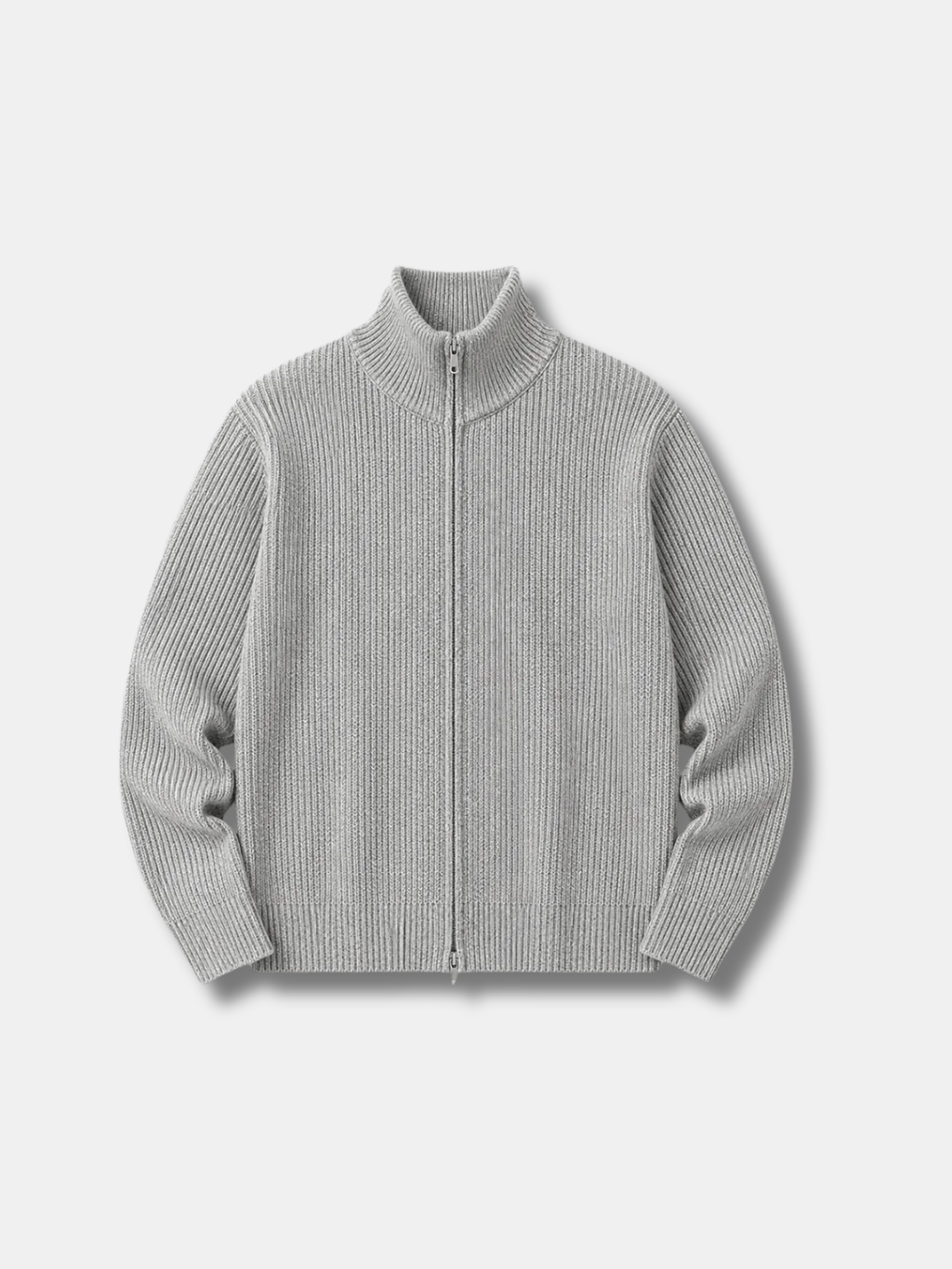 RIB FULL-ZIP KNIT