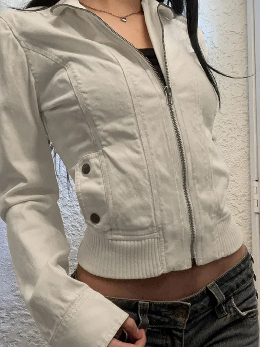 FITTED ZIP MOTO JACKET