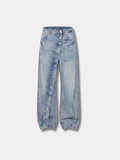 ELENA BUTTON SEAM WIDE LEG JEANS