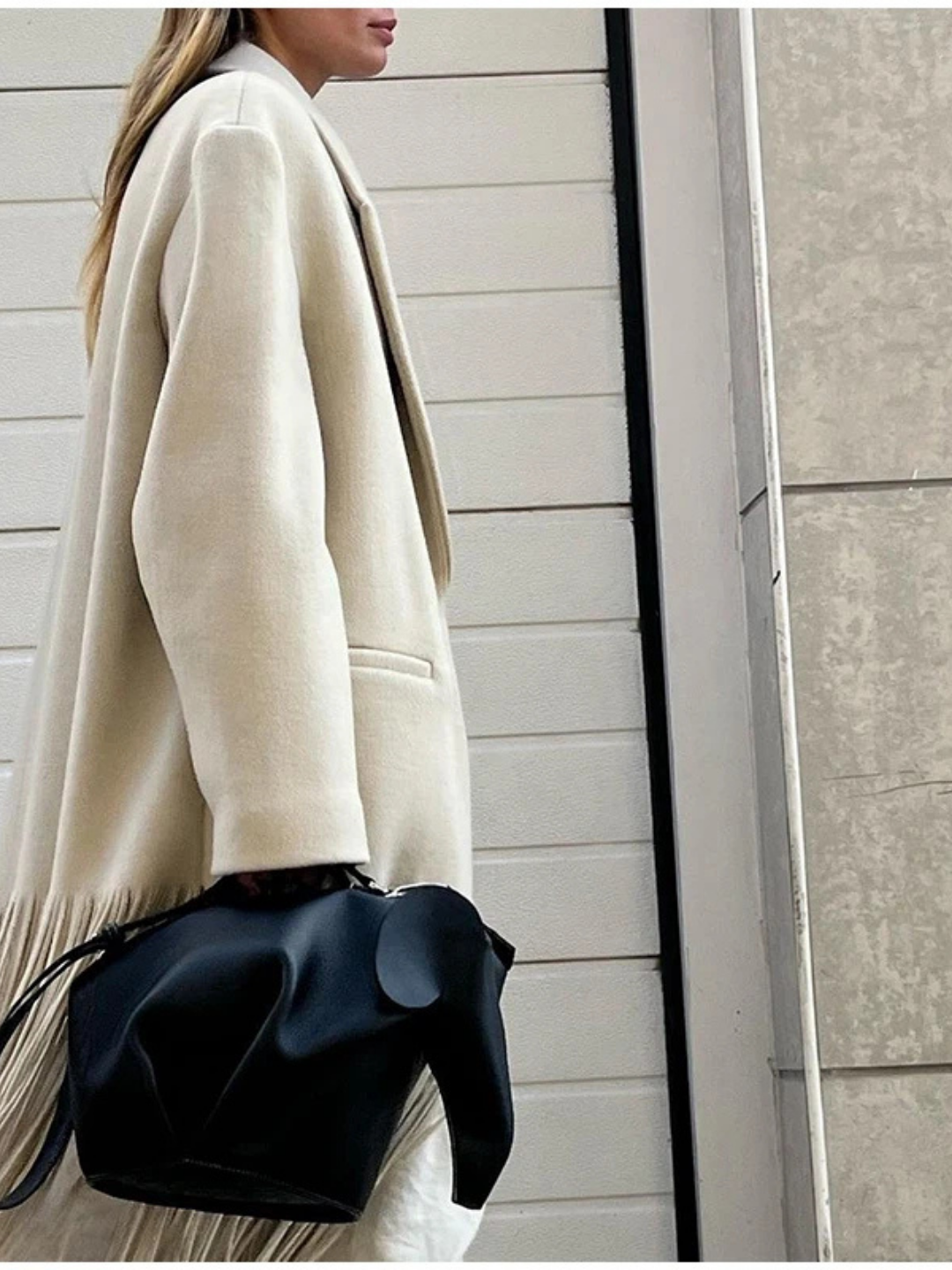 FRINGE HEM LONGLINE COAT