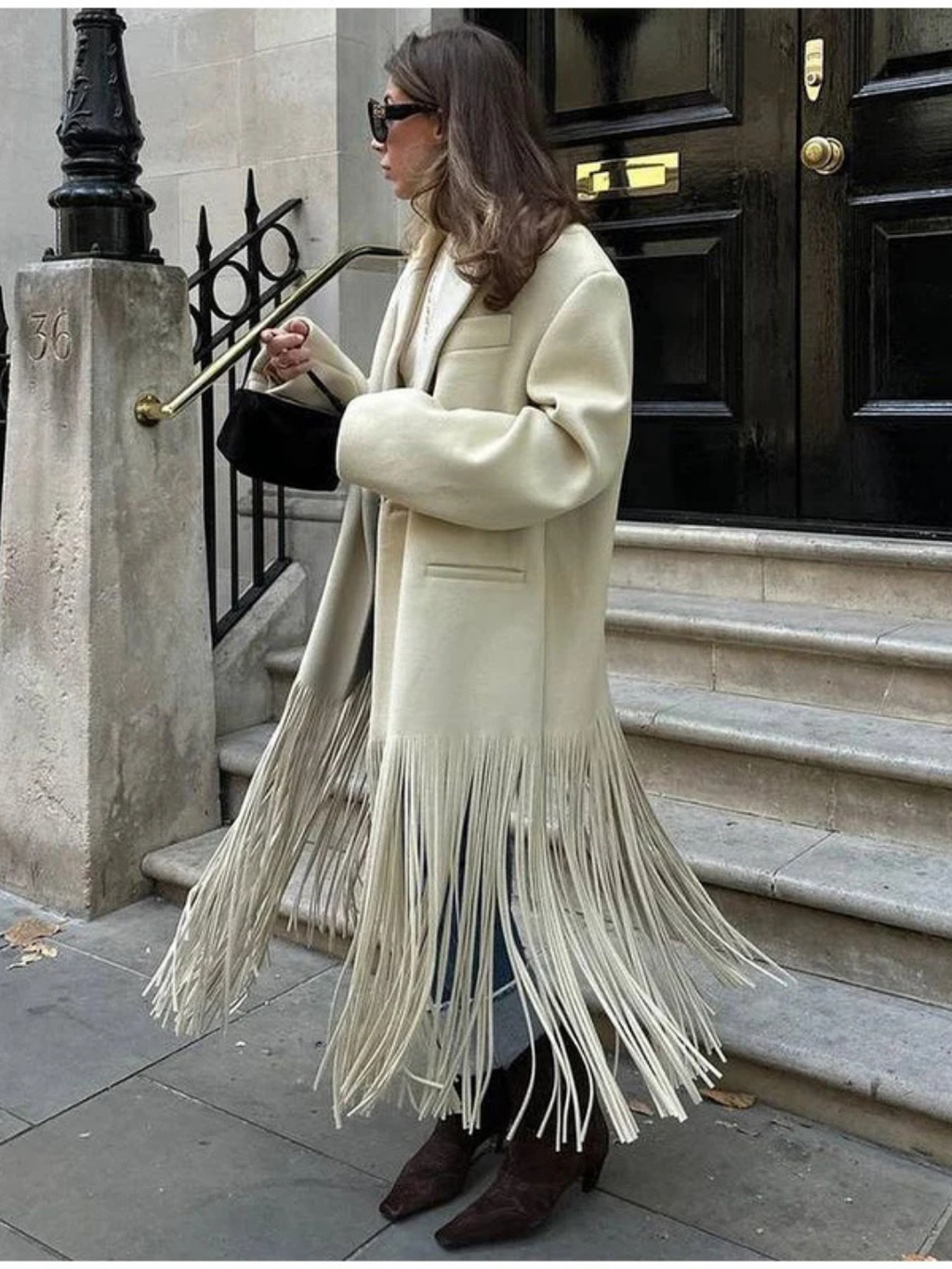 FRINGE HEM LONGLINE COAT