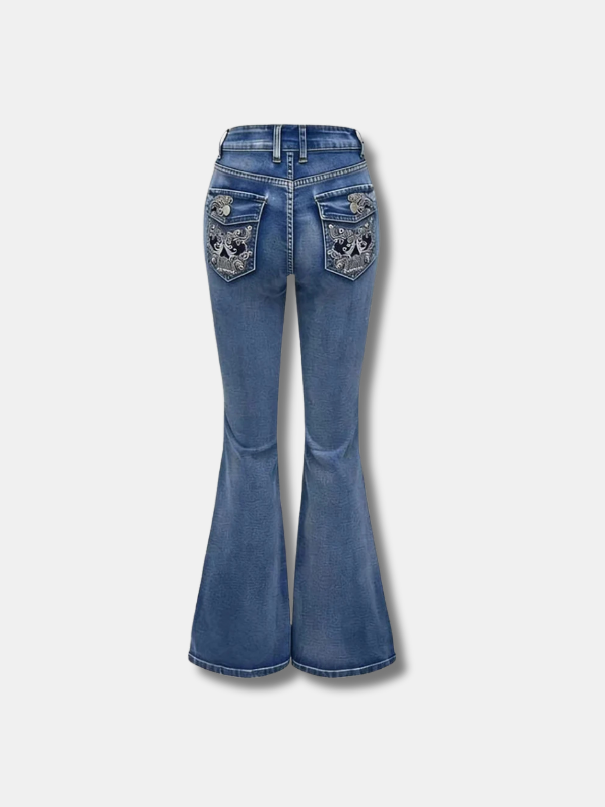 SCROLL POCKET FLARE JEANS