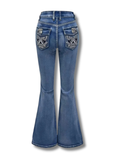 SCROLL POCKET FLARE JEANS