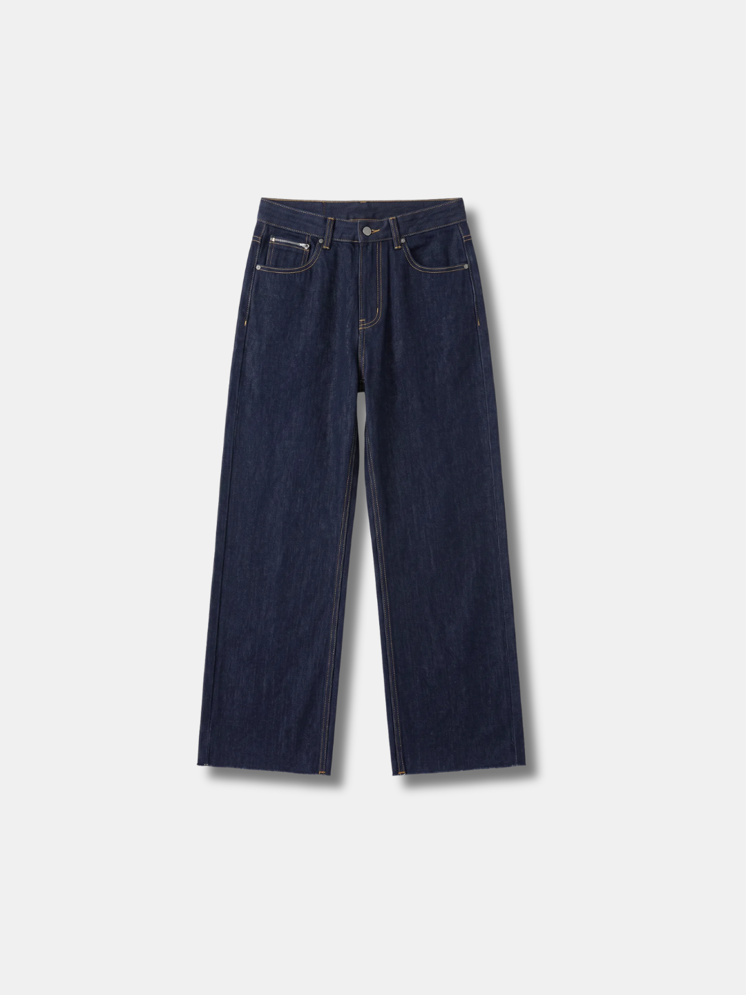 WIDE LEG RAW DENIM JEANS