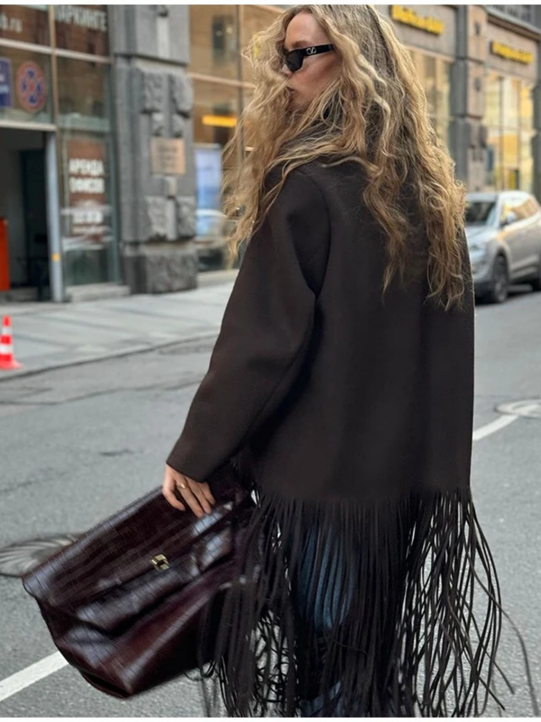 FRINGE HEM LONGLINE COAT