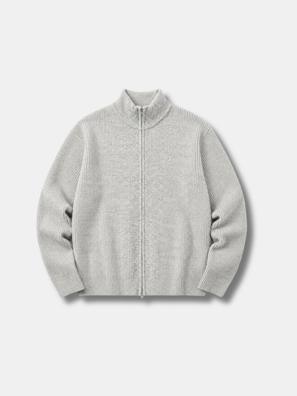 RIB FULL-ZIP KNIT