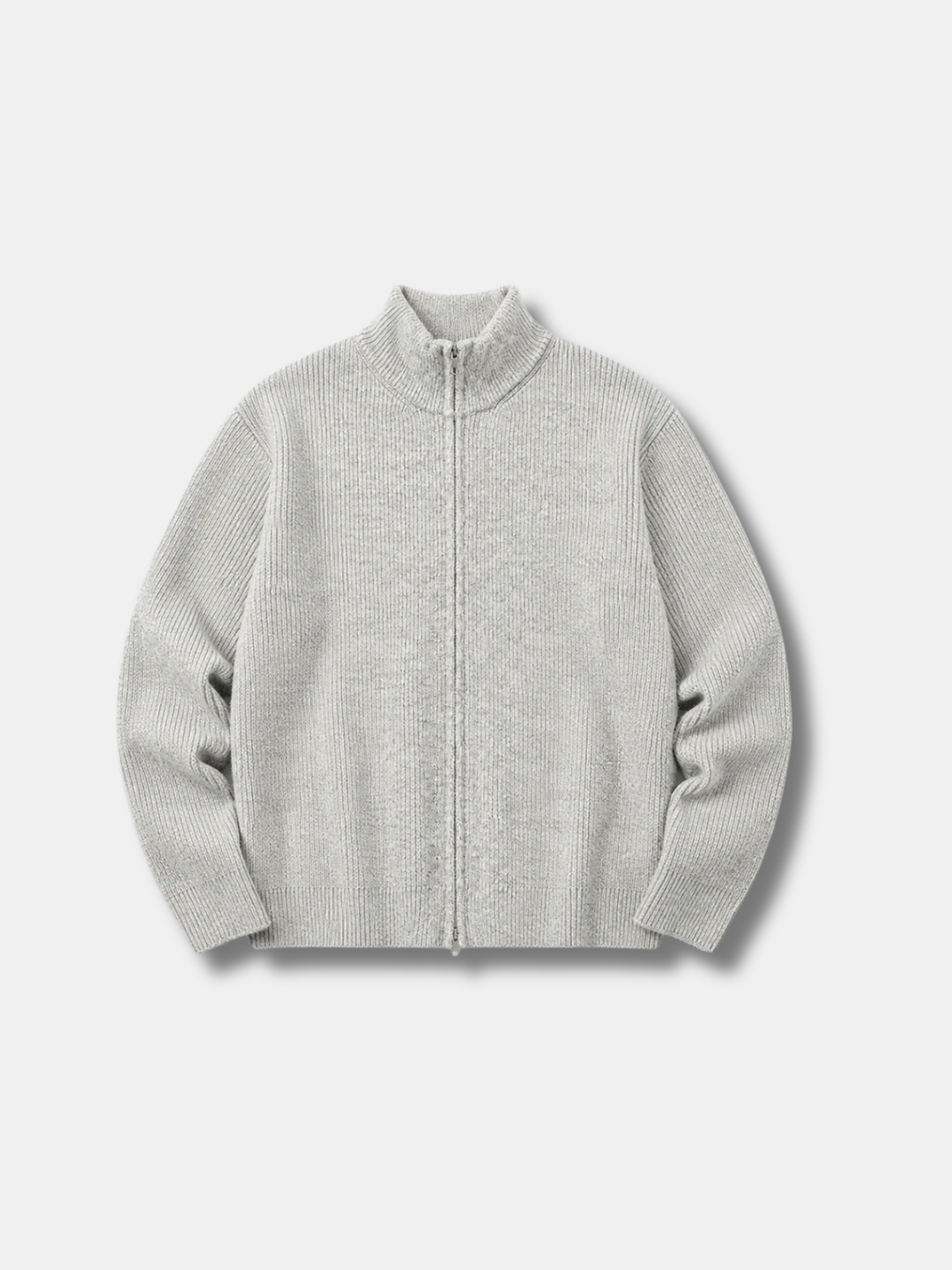 RIB FULL-ZIP KNIT