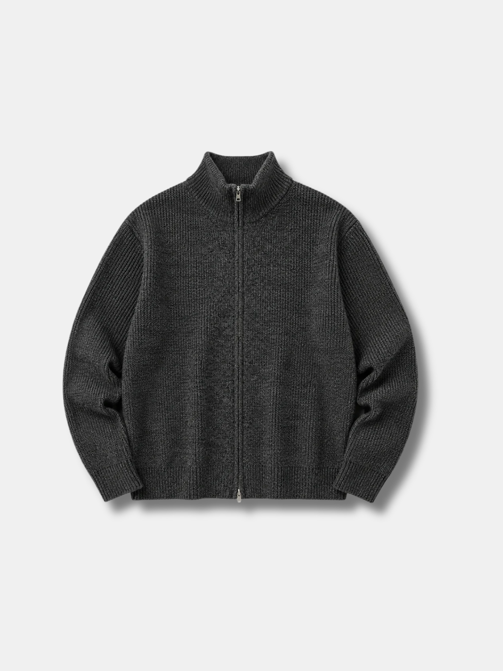 RIB FULL-ZIP KNIT
