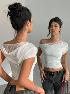 LUNA LACE SHOULDER TOP