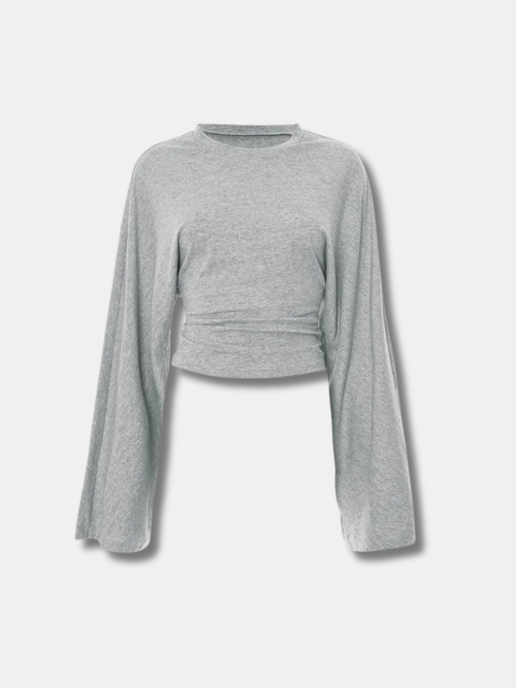 FLARE SLEEVE RUCHED CROP TOP