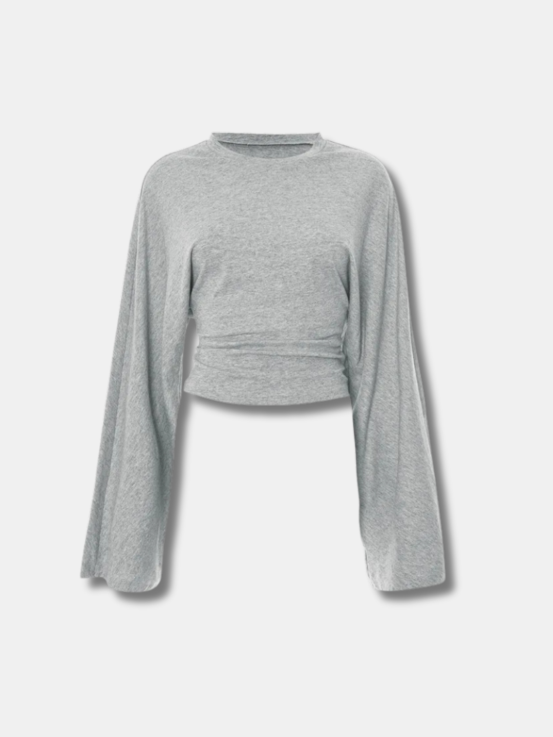 FLARE SLEEVE RUCHED CROP TOP