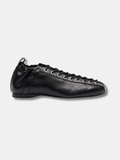 LACE-UP LEATHER BALLET FLAT