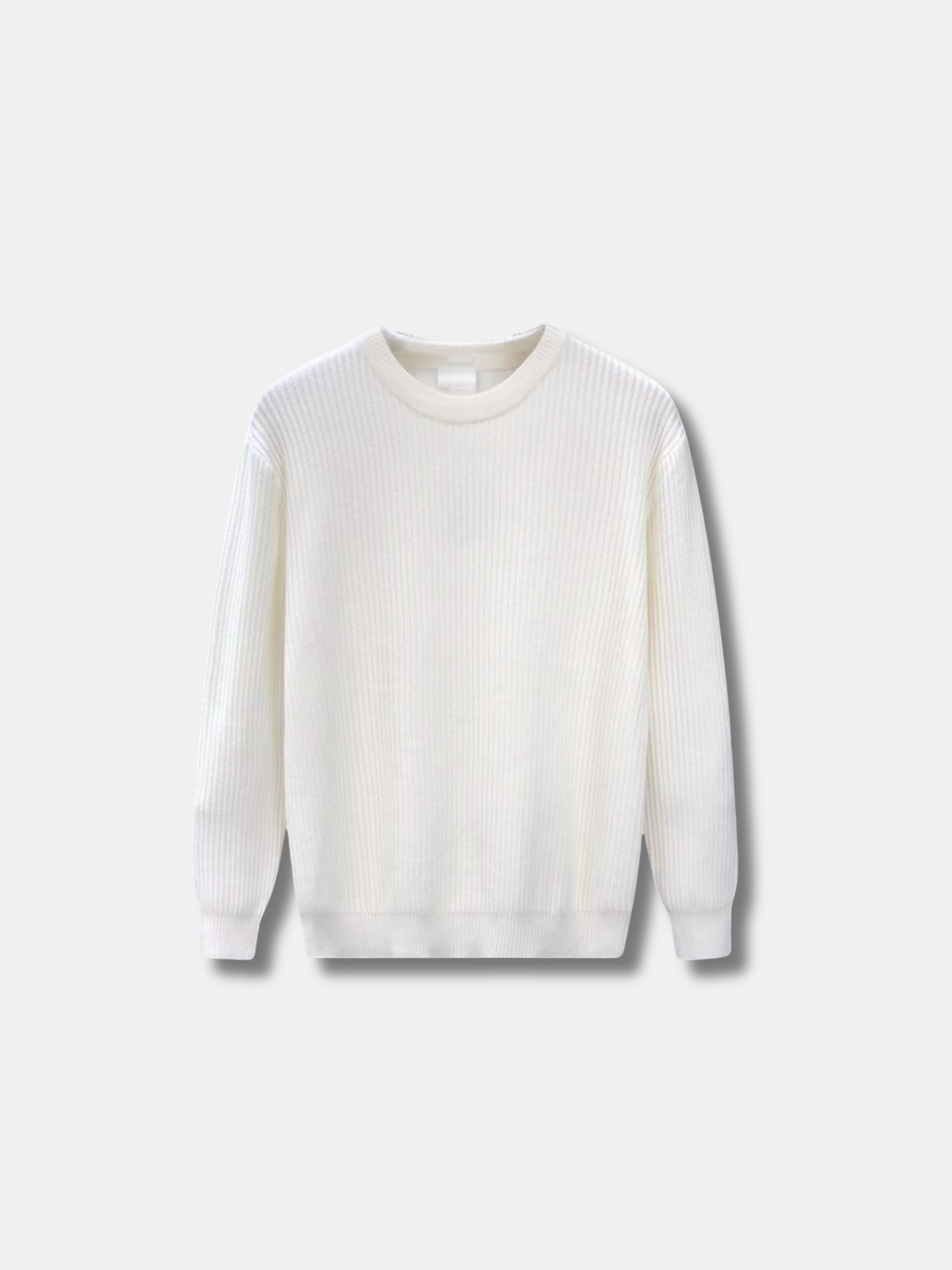 RIBBED KNIT CREW SWEATER
