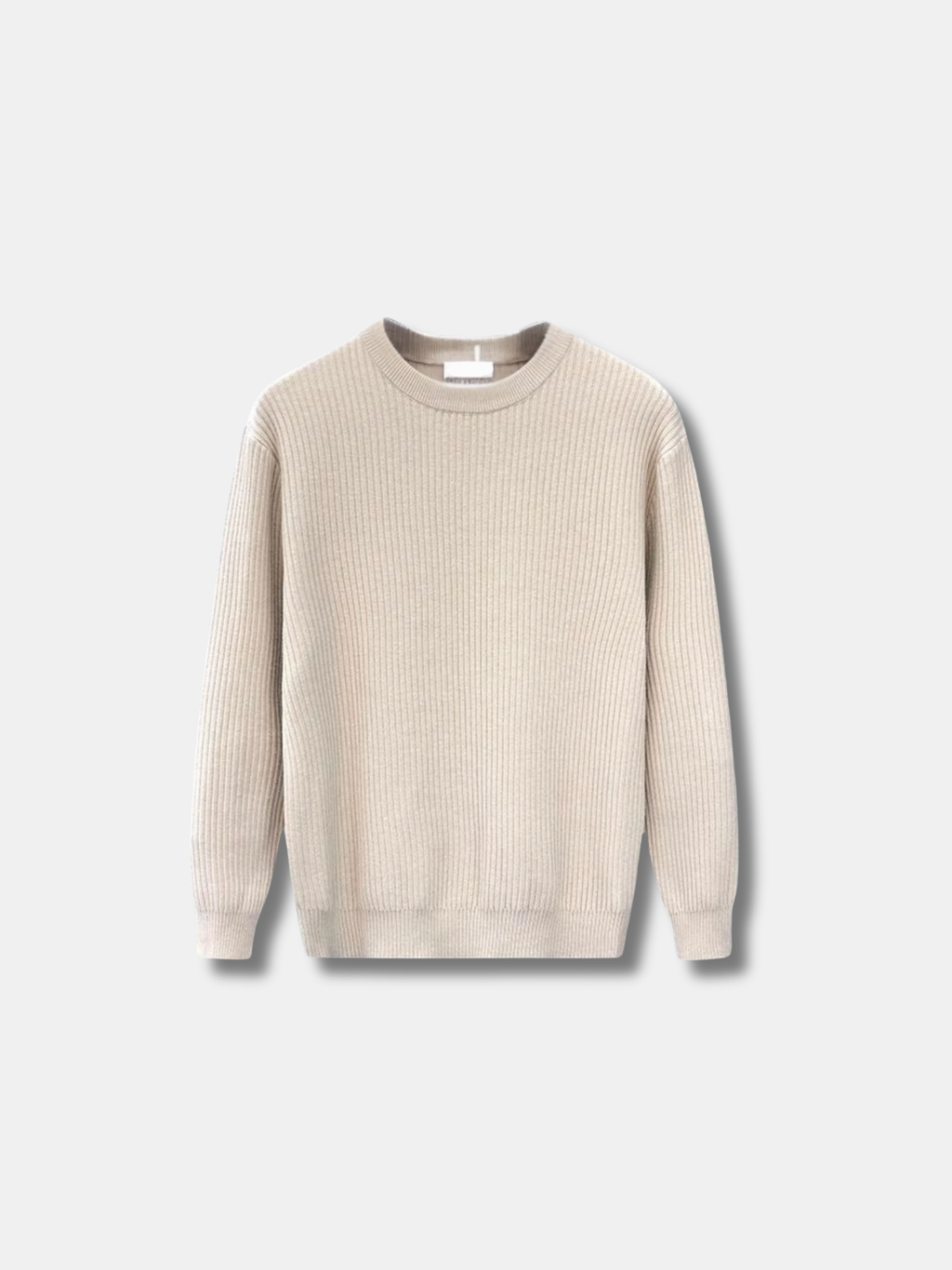 RIBBED KNIT CREW SWEATER