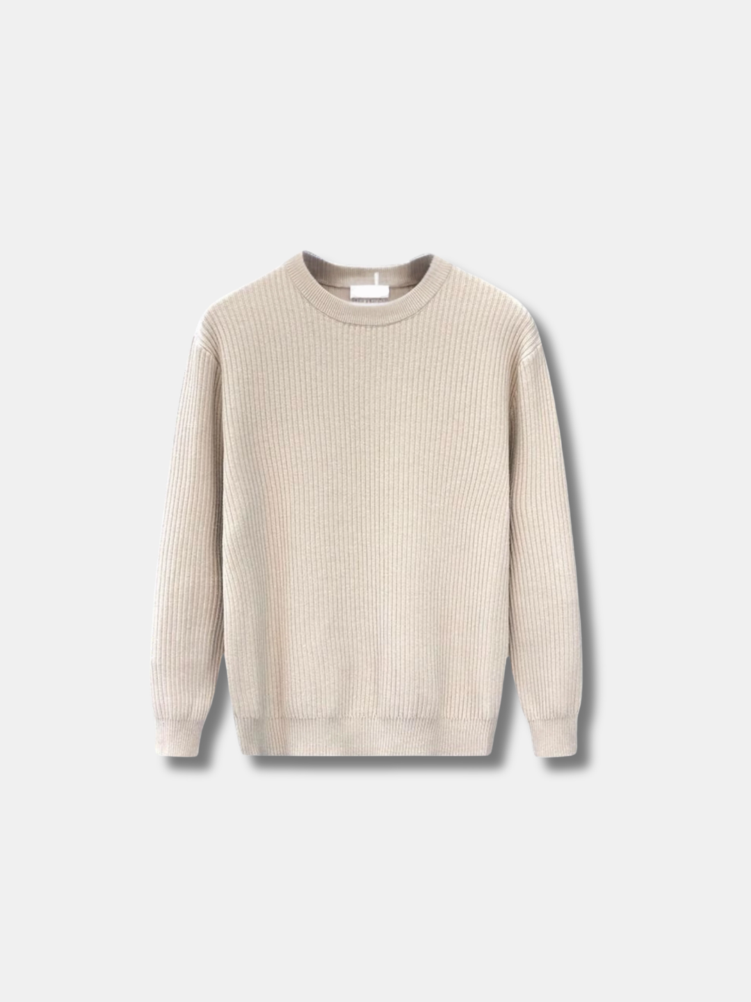 RIBBED KNIT CREW SWEATER