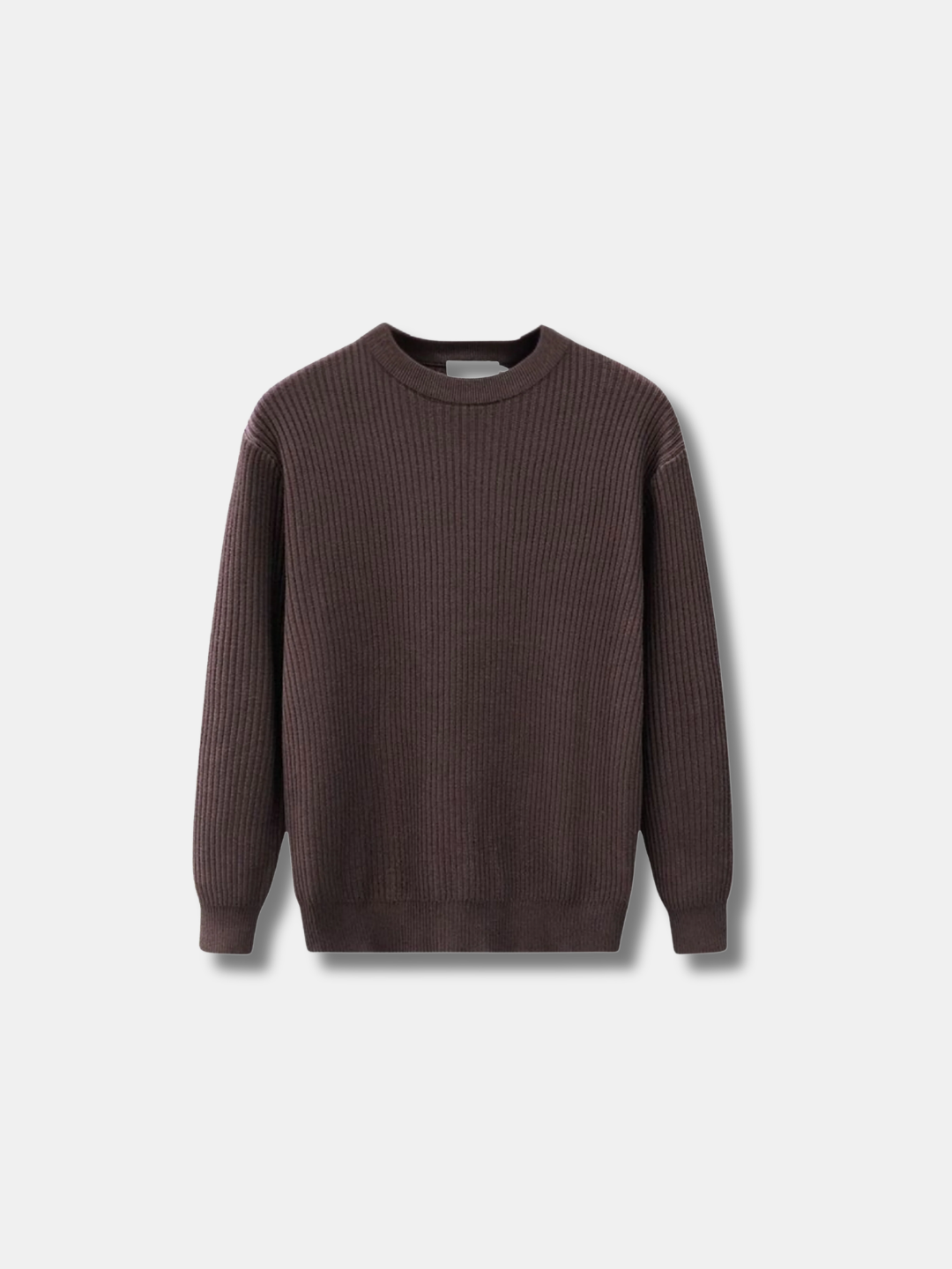 RIBBED KNIT CREW SWEATER