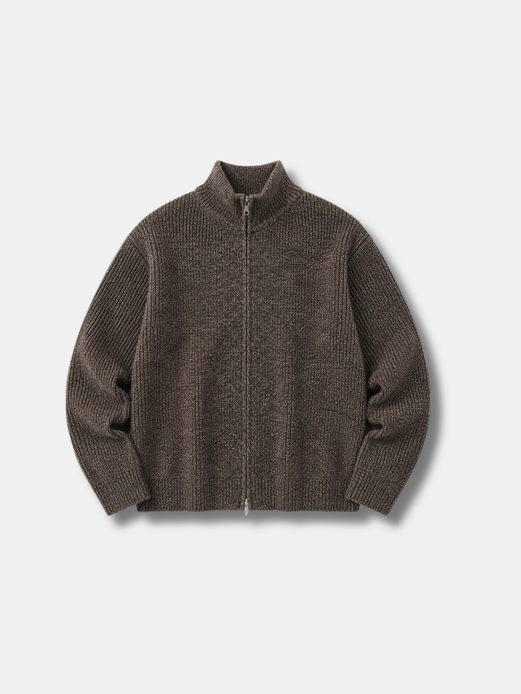 RIB FULL-ZIP KNIT