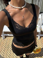 CREAM LACE TANK