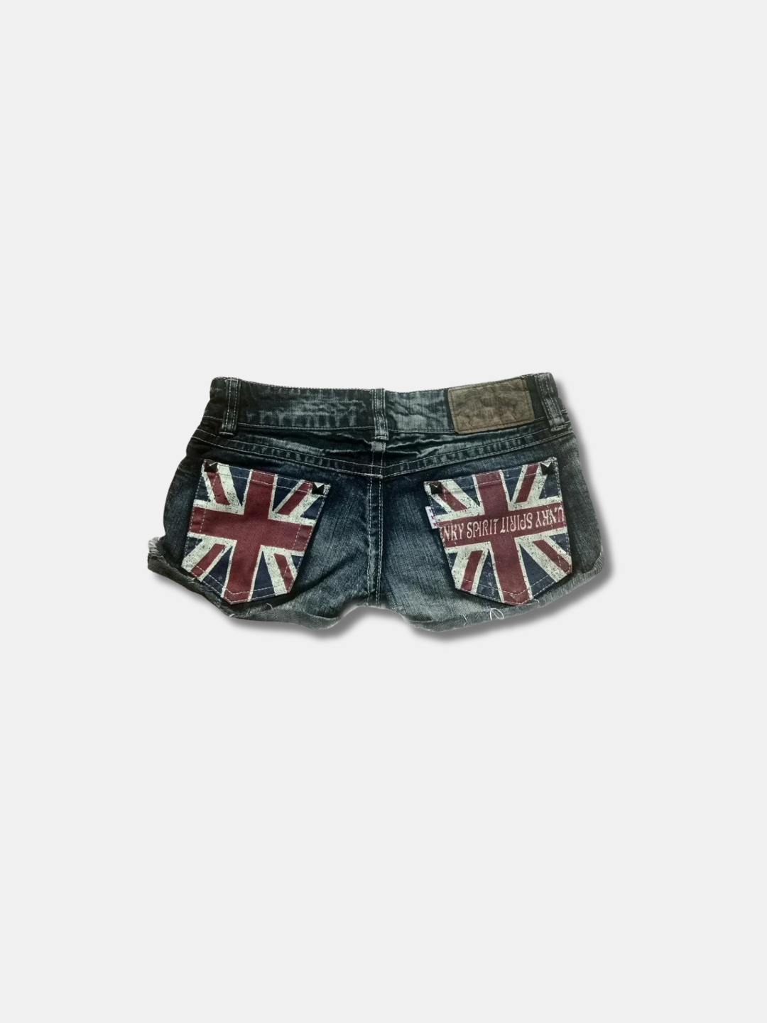 STUDDED MICRO DENIM SHORTS