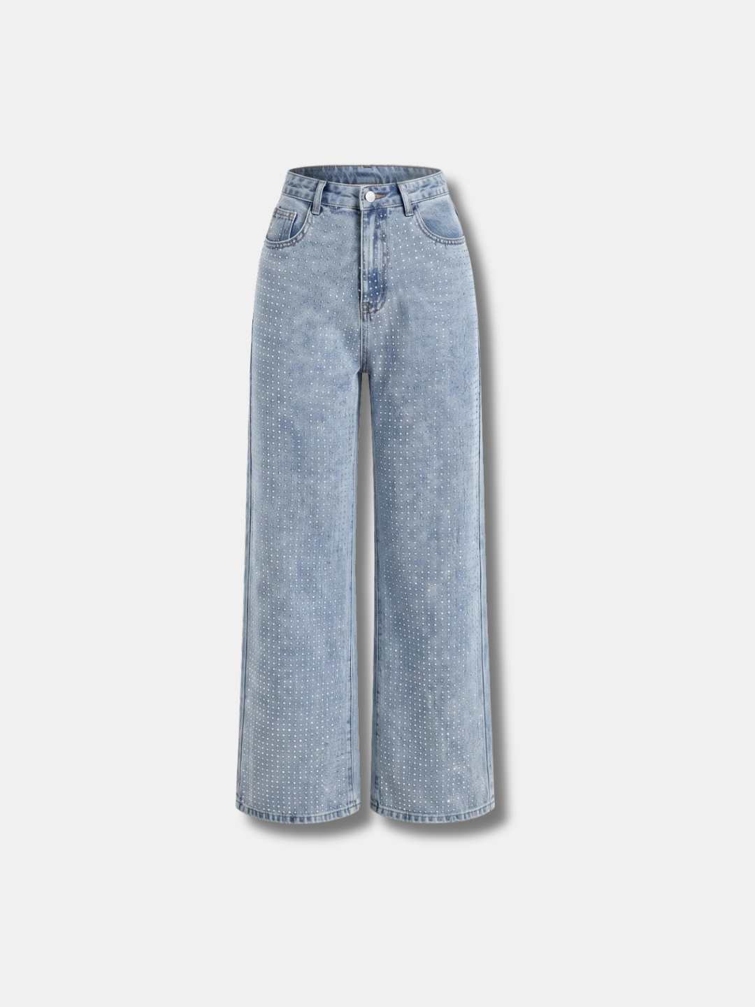 RHINESTONE WIDE LEG JEANS