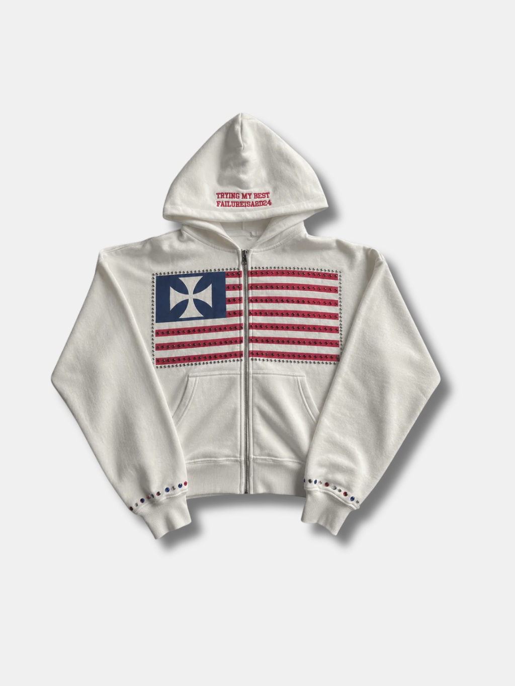 TRYING MY BEST ZIP HOODIE