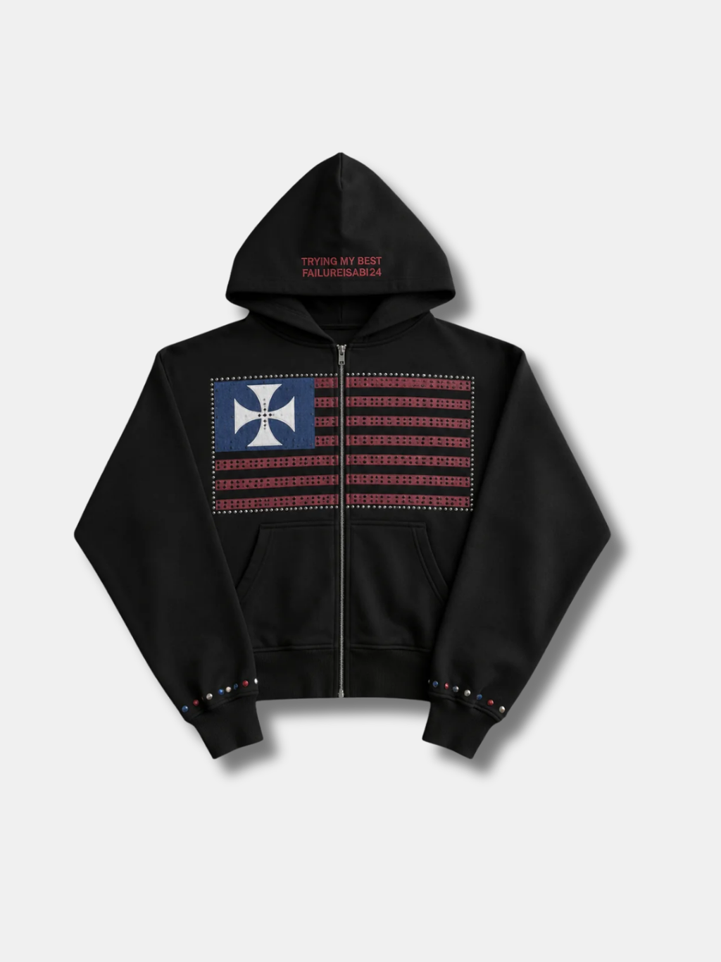 TRYING MY BEST ZIP HOODIE