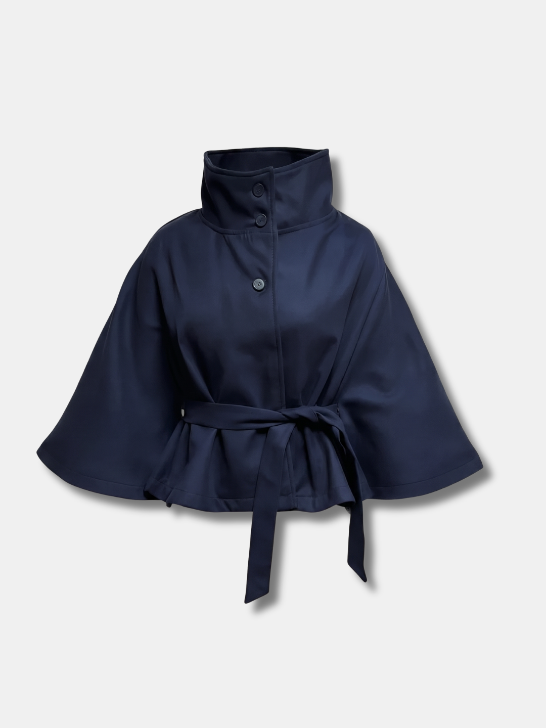 BELTED CAPE JACKET