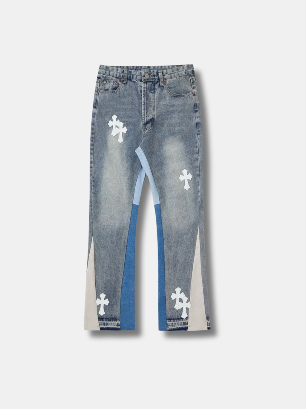CROSS PATCH FLARE JEANS