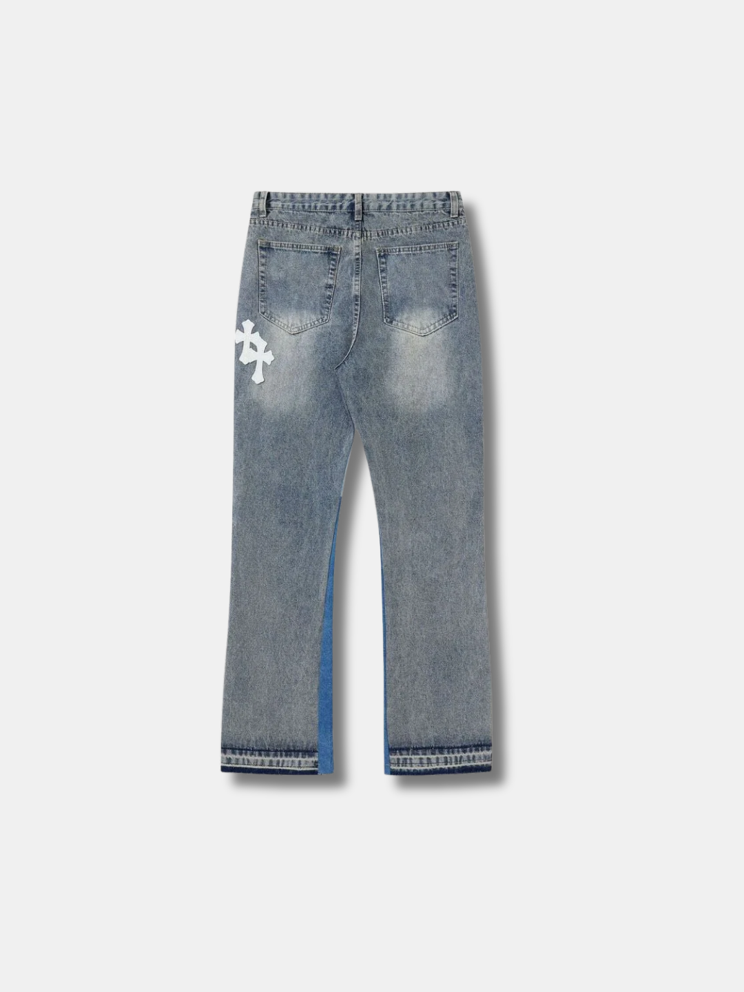 CROSS PATCH FLARE JEANS