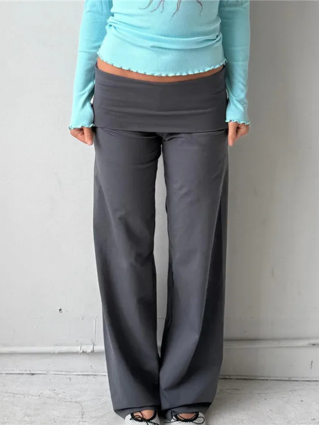 FOLD-OVER WIDE LEG LEGGING