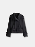 CROPPED BELTED TRENCH JACKET